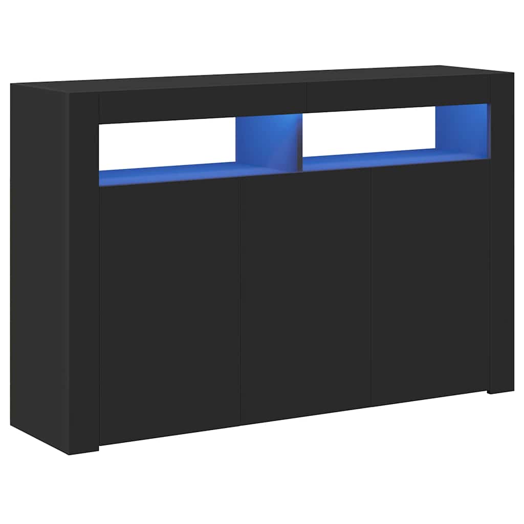 vidaXL Szafka z oświetleniem LED, czarna, 115,5 x 30 x 75 cm