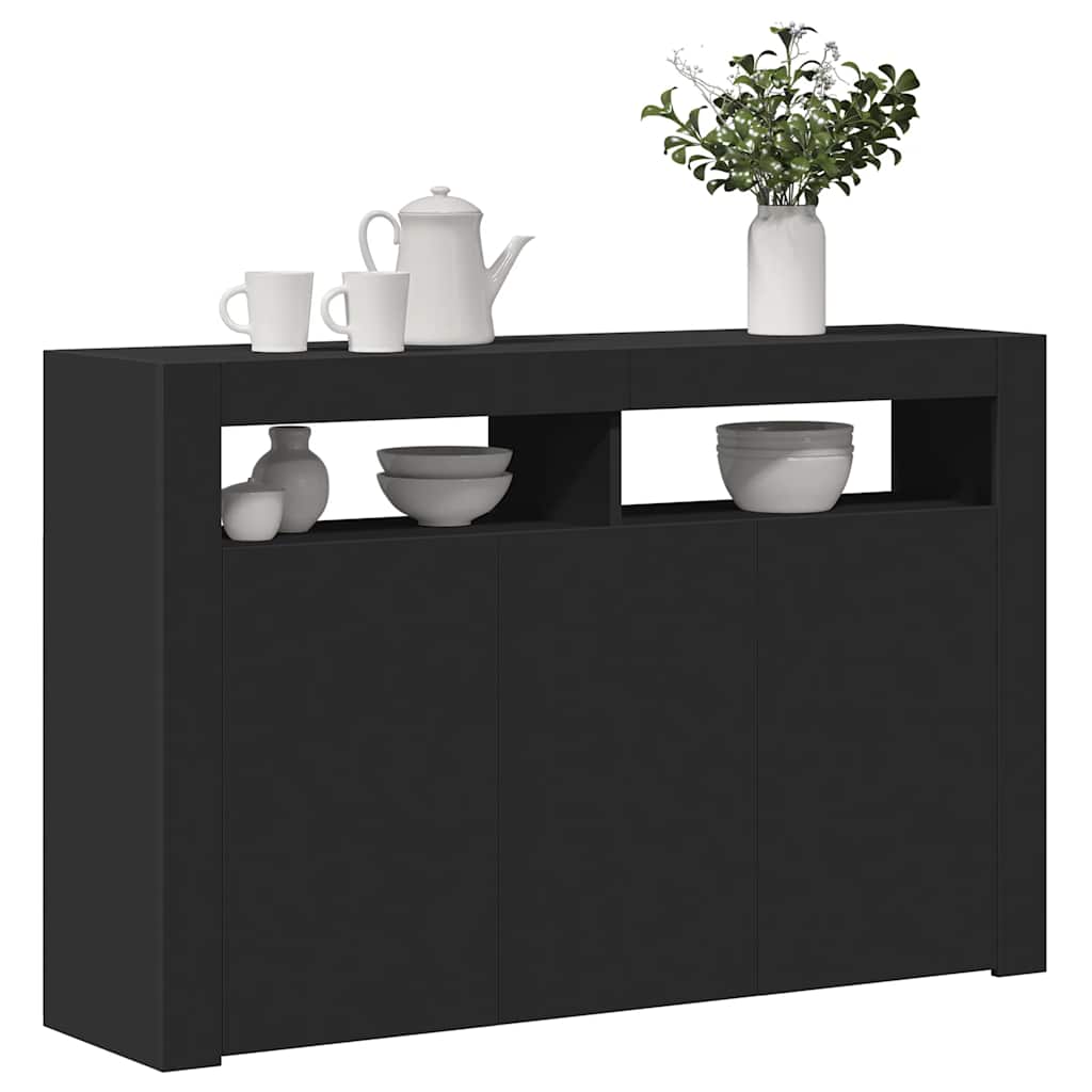 vidaXL Szafka z oświetleniem LED, czarna, 115,5 x 30 x 75 cm