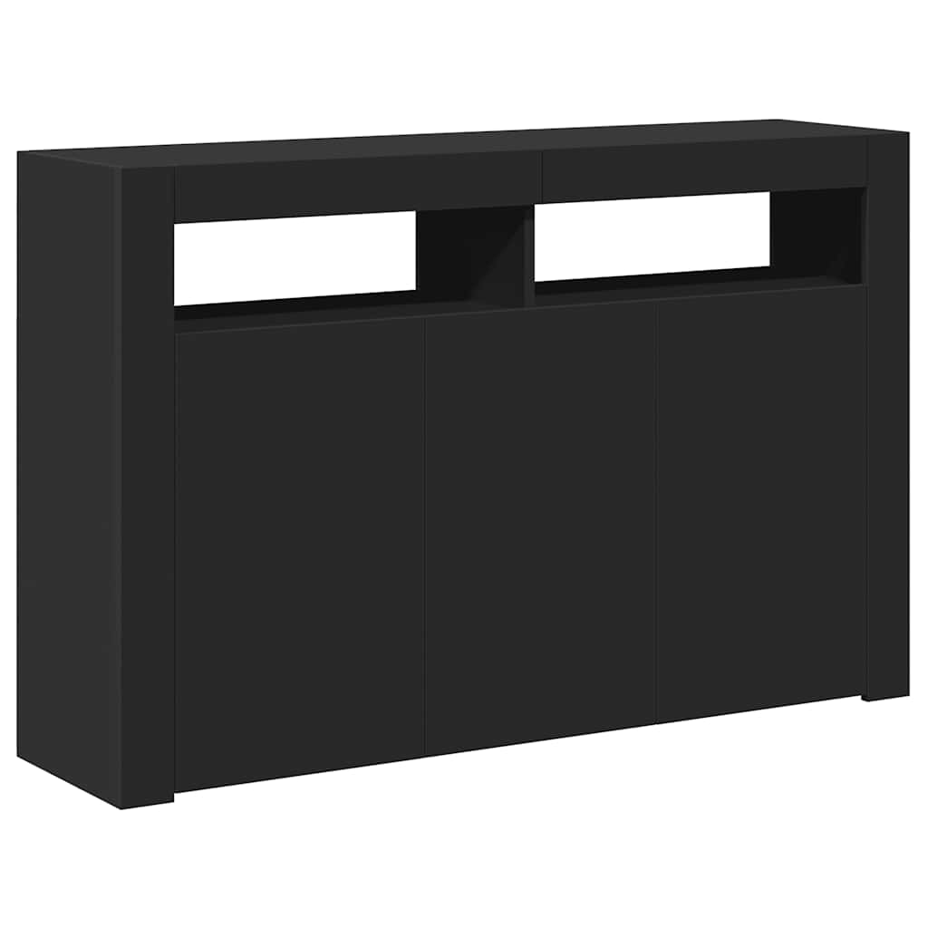 vidaXL Szafka z oświetleniem LED, czarna, 115,5 x 30 x 75 cm