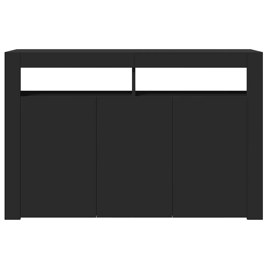 vidaXL Szafka z oświetleniem LED, czarna, 115,5 x 30 x 75 cm