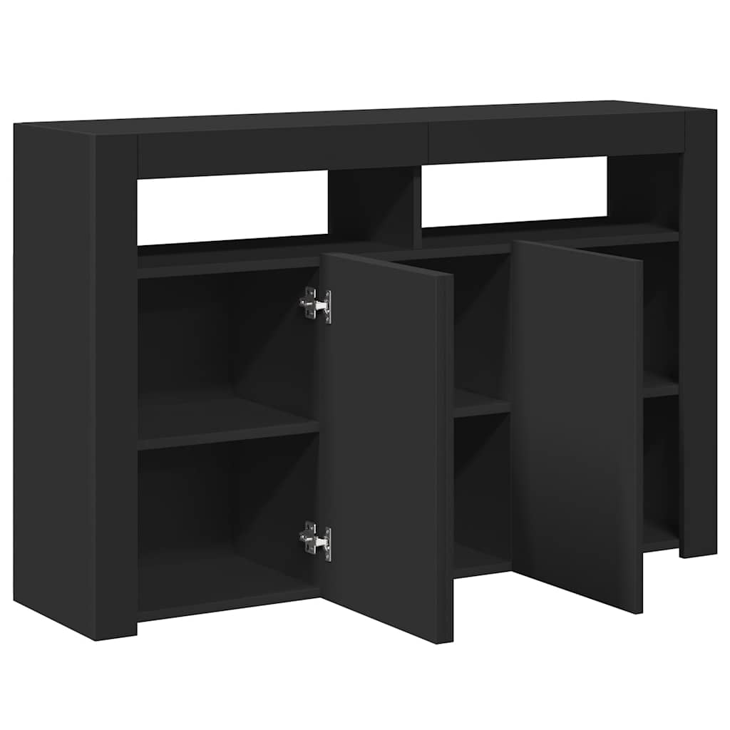 vidaXL Szafka z oświetleniem LED, czarna, 115,5 x 30 x 75 cm
