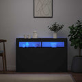 vidaXL Szafka z oświetleniem LED, czarna, 115,5 x 30 x 75 cm