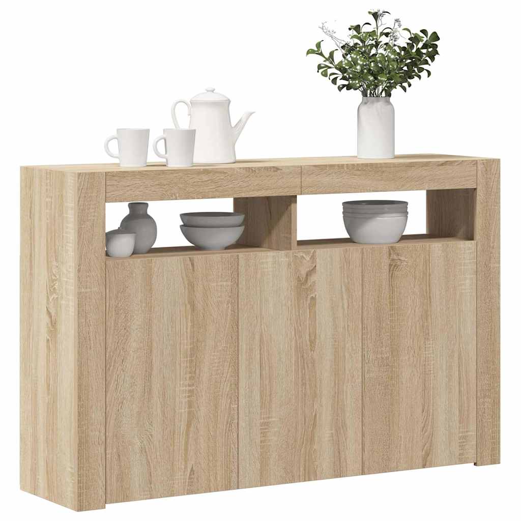 vidaXL Szafka z oświetleniem LED, dąb sonoma, 115,5 x 30 x 75 cm