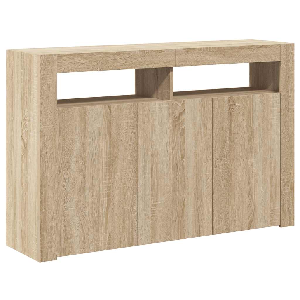 vidaXL Szafka z oświetleniem LED, dąb sonoma, 115,5 x 30 x 75 cm