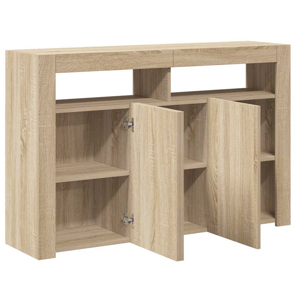 vidaXL Szafka z oświetleniem LED, dąb sonoma, 115,5 x 30 x 75 cm