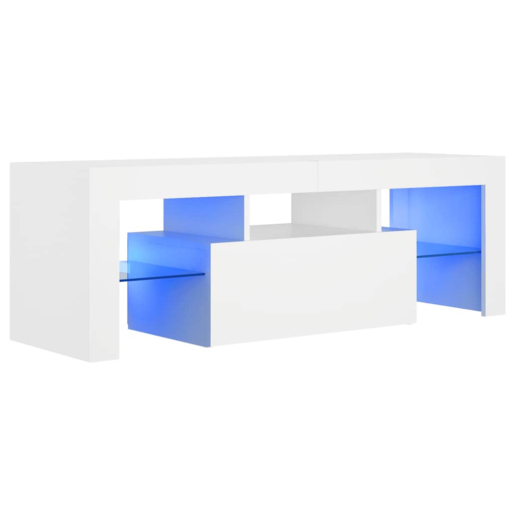 vidaXL Szafka pod TV z oświetleniem LED, biała, 120x35x40 cm