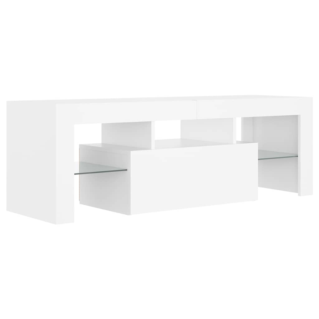 vidaXL Szafka pod TV z oświetleniem LED, biała, 120x35x40 cm