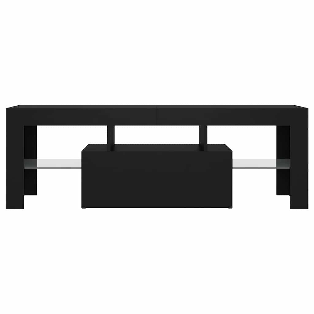 vidaXL Szafka pod TV z oświetleniem LED, czarna, 120x35x40 cm