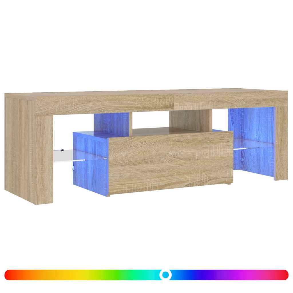 vidaXL Szafka pod TV z oświetleniem LED, dąb sonoma, 120x35x40 cm