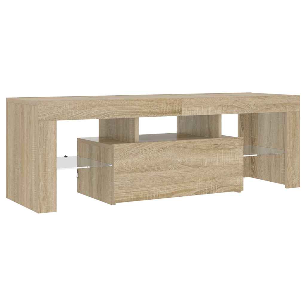vidaXL Szafka pod TV z oświetleniem LED, dąb sonoma, 120x35x40 cm