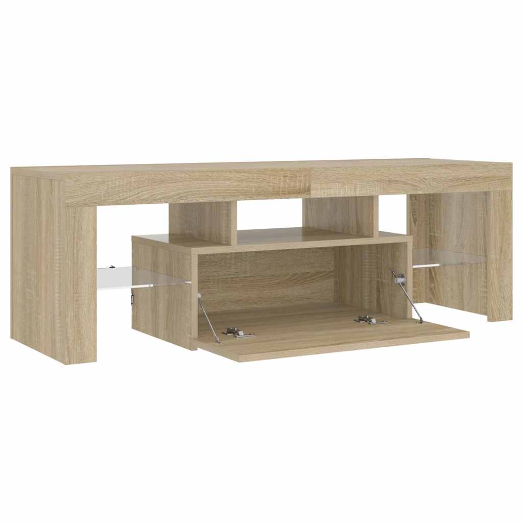vidaXL Szafka pod TV z oświetleniem LED, dąb sonoma, 120x35x40 cm