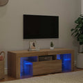 vidaXL Szafka pod TV z oświetleniem LED, dąb sonoma, 120x35x40 cm
