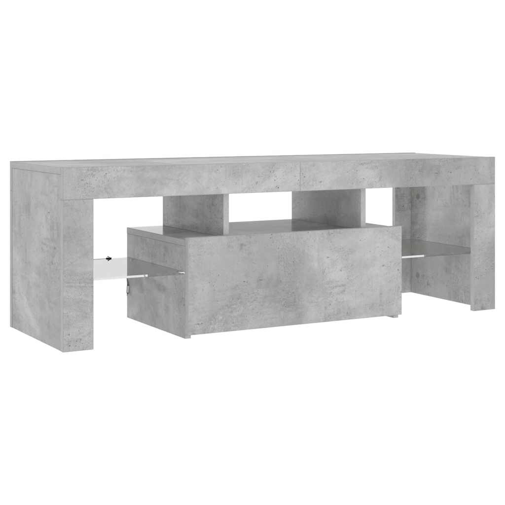 vidaXL Szafka pod TV z oświetleniem LED, szarość betonu, 120x35x40 cm