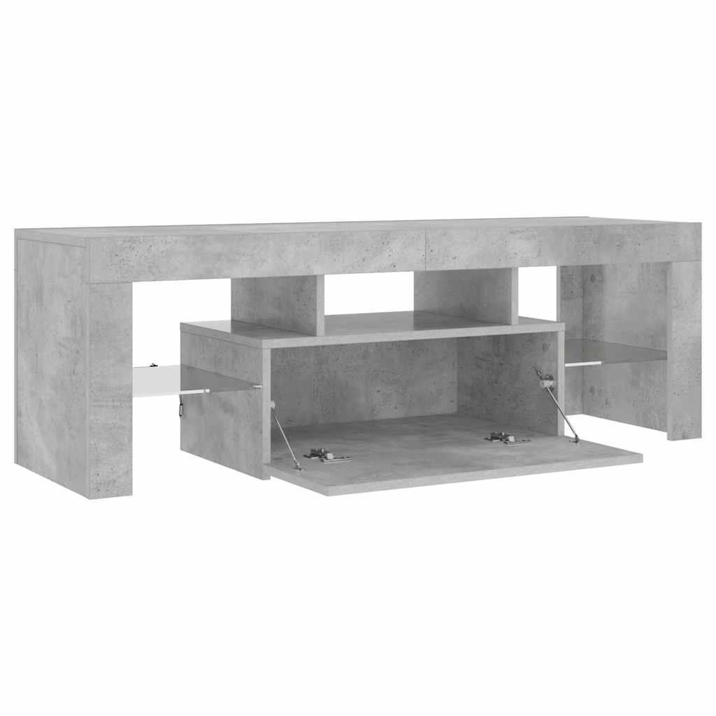 vidaXL Szafka pod TV z oświetleniem LED, szarość betonu, 120x35x40 cm