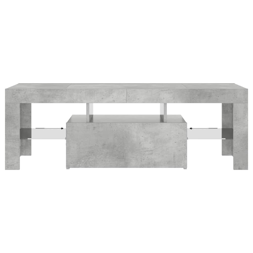 vidaXL Szafka pod TV z oświetleniem LED, szarość betonu, 120x35x40 cm