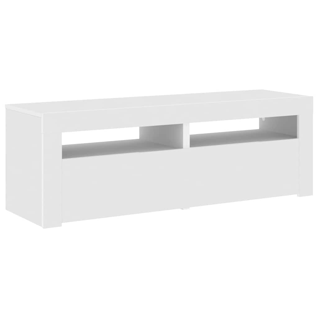 vidaXL Szafka pod TV z oświetleniem LED, biała, 120x35x40 cm