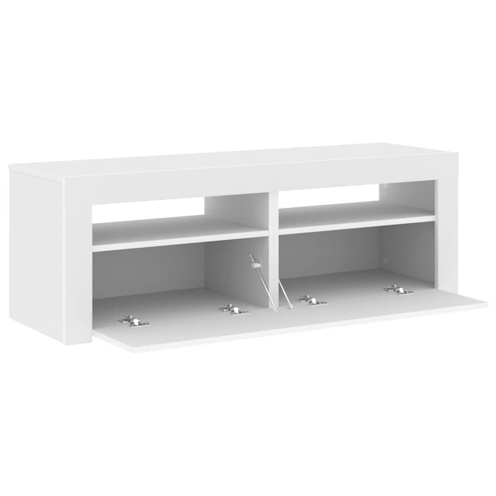 vidaXL Szafka pod TV z oświetleniem LED, biała, 120x35x40 cm