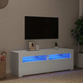 vidaXL Szafka pod TV z oświetleniem LED, biała, 120x35x40 cm
