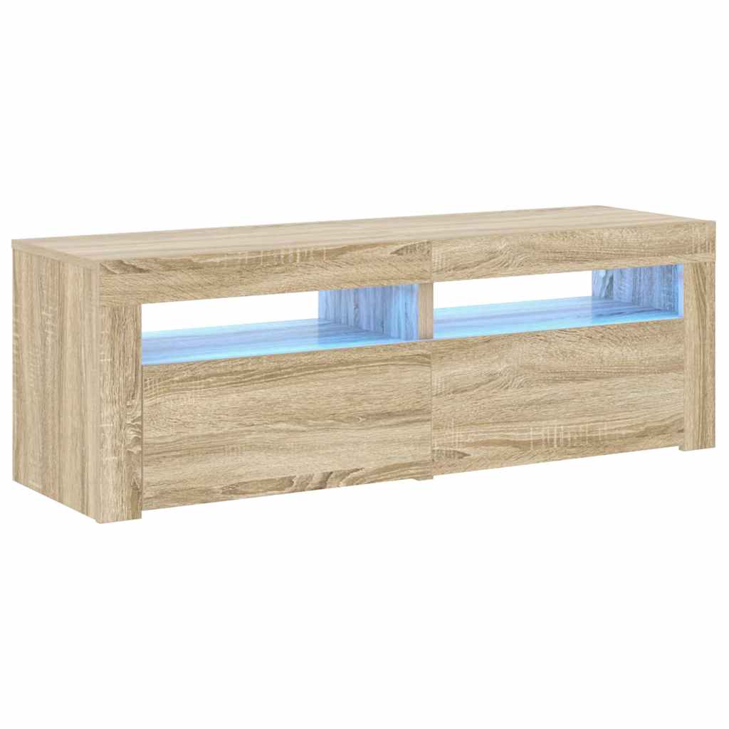 vidaXL Szafka pod TV z oświetleniem LED, dąb sonoma, 120x35x40 cm