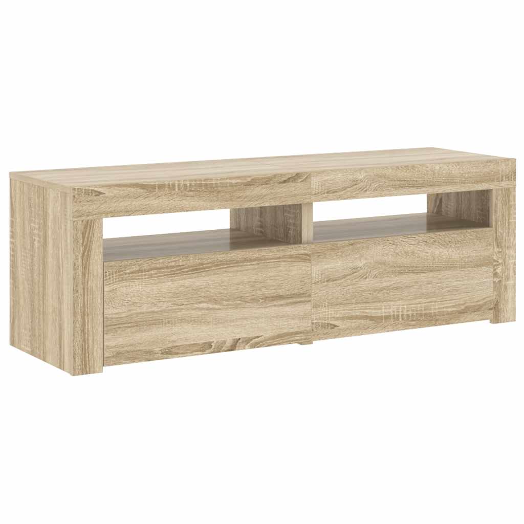 vidaXL Szafka pod TV z oświetleniem LED, dąb sonoma, 120x35x40 cm