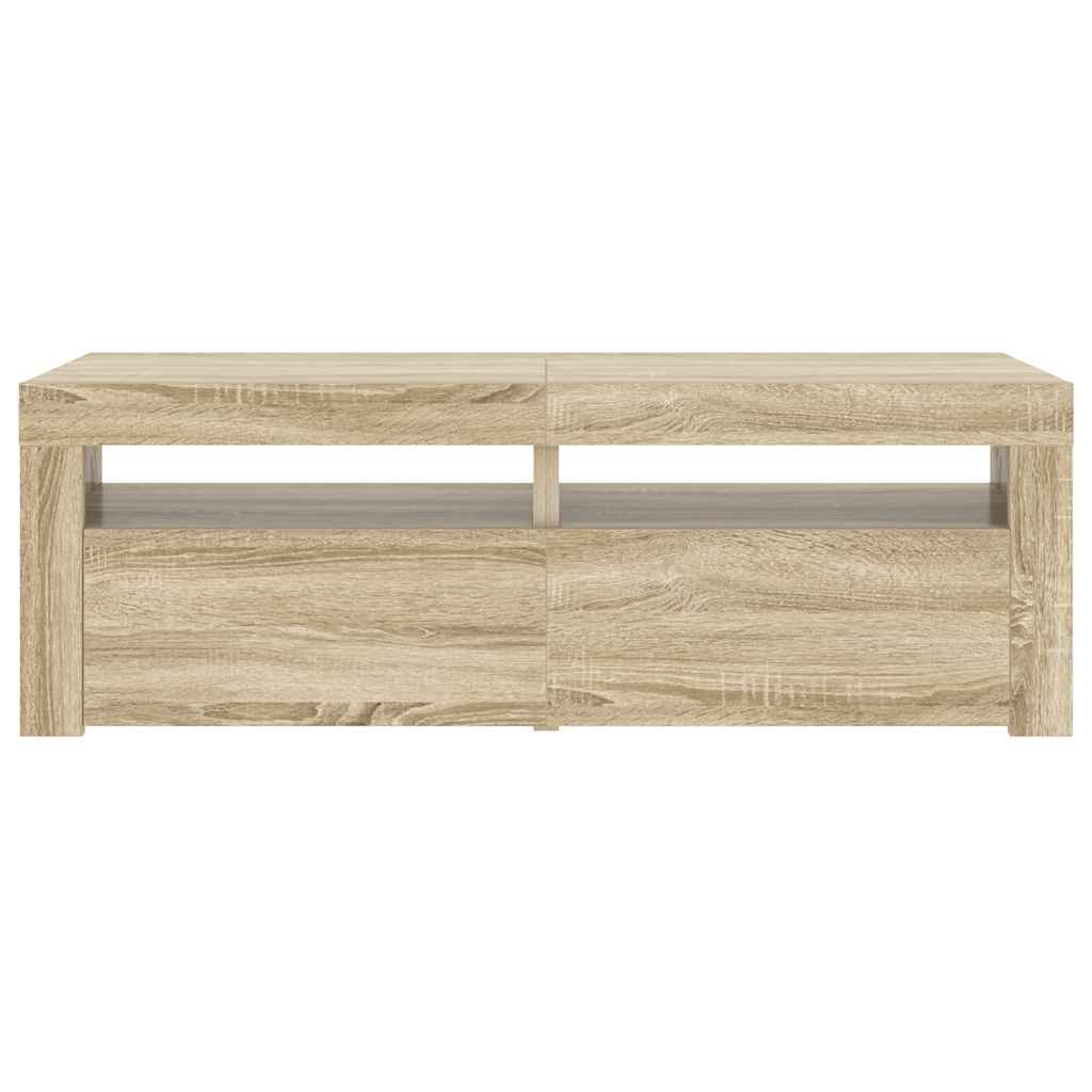 vidaXL Szafka pod TV z oświetleniem LED, dąb sonoma, 120x35x40 cm