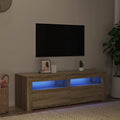 vidaXL Szafka pod TV z oświetleniem LED, dąb sonoma, 120x35x40 cm