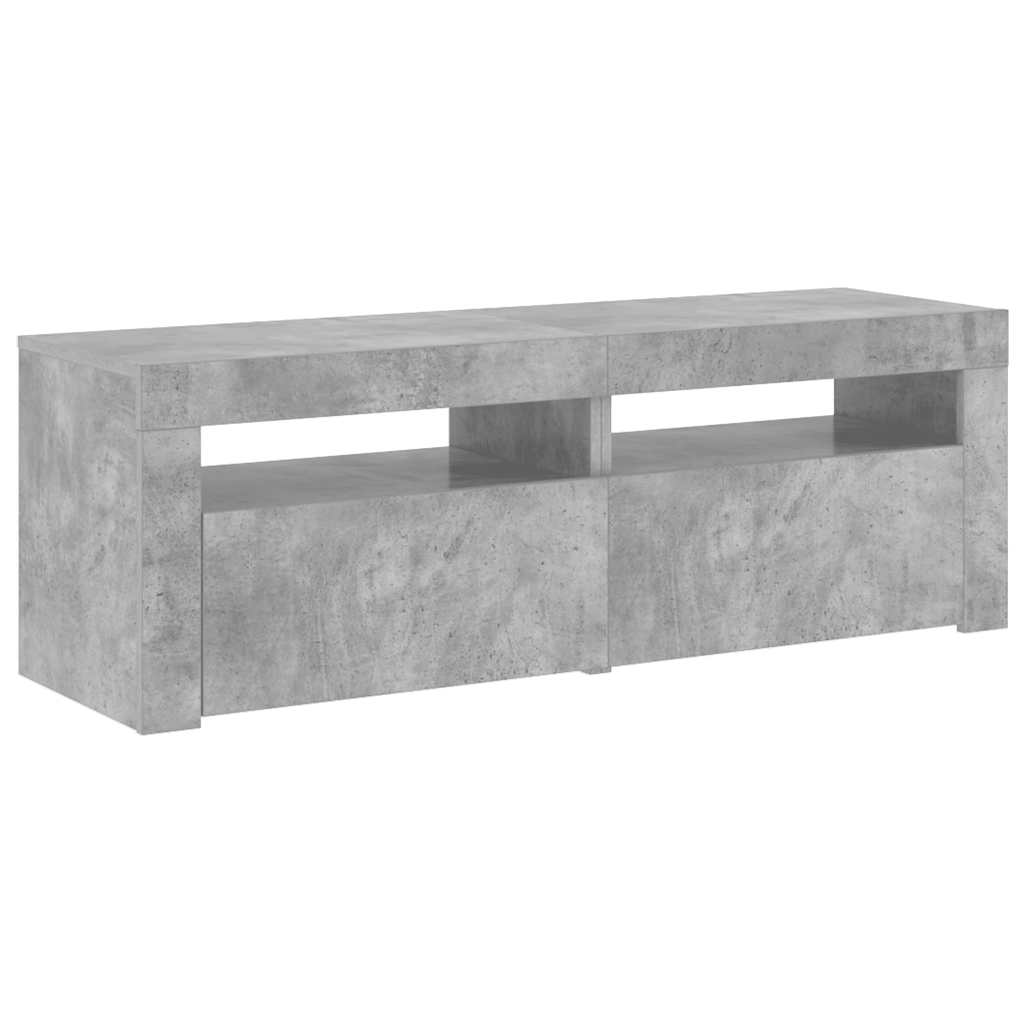 vidaXL Szafka pod TV z oświetleniem LED, szarość betonu, 120x35x40 cm