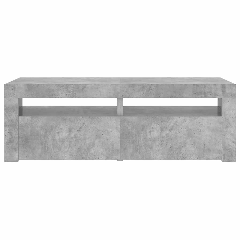 vidaXL Szafka pod TV z oświetleniem LED, szarość betonu, 120x35x40 cm