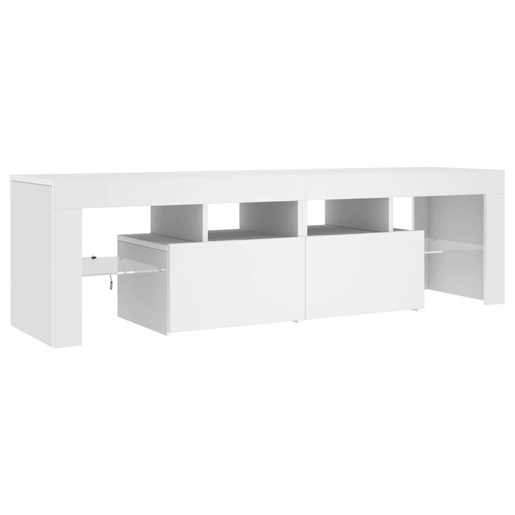 vidaXL Szafka pod TV z oświetleniem LED, biała, 140x36,5x40 cm