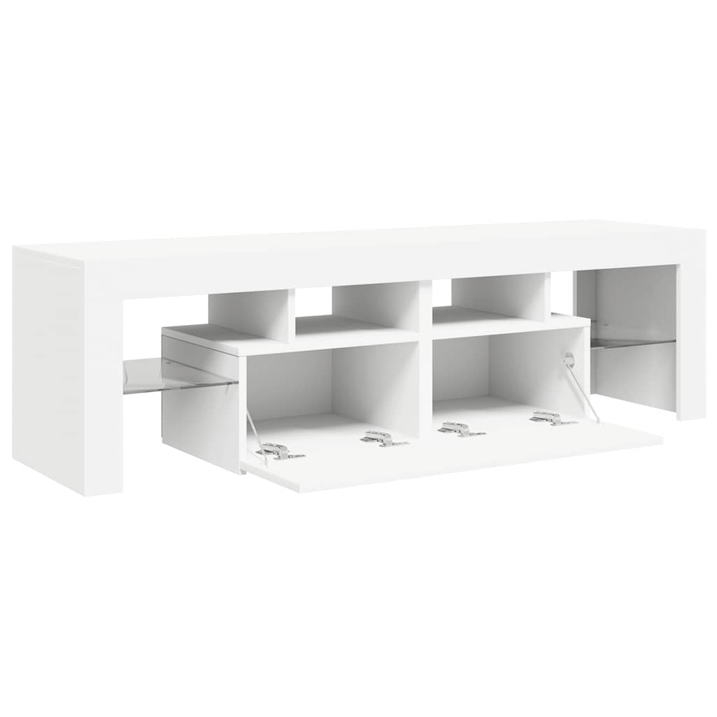 vidaXL Szafka pod TV z oświetleniem LED, biała, 140x36,5x40 cm