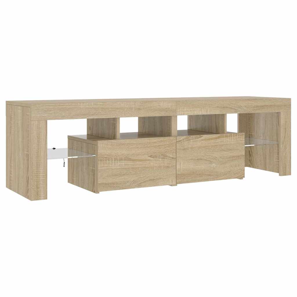 vidaXL Szafka TV z oświetleniem LED, dąb sonoma, 140x36,5x40 cm