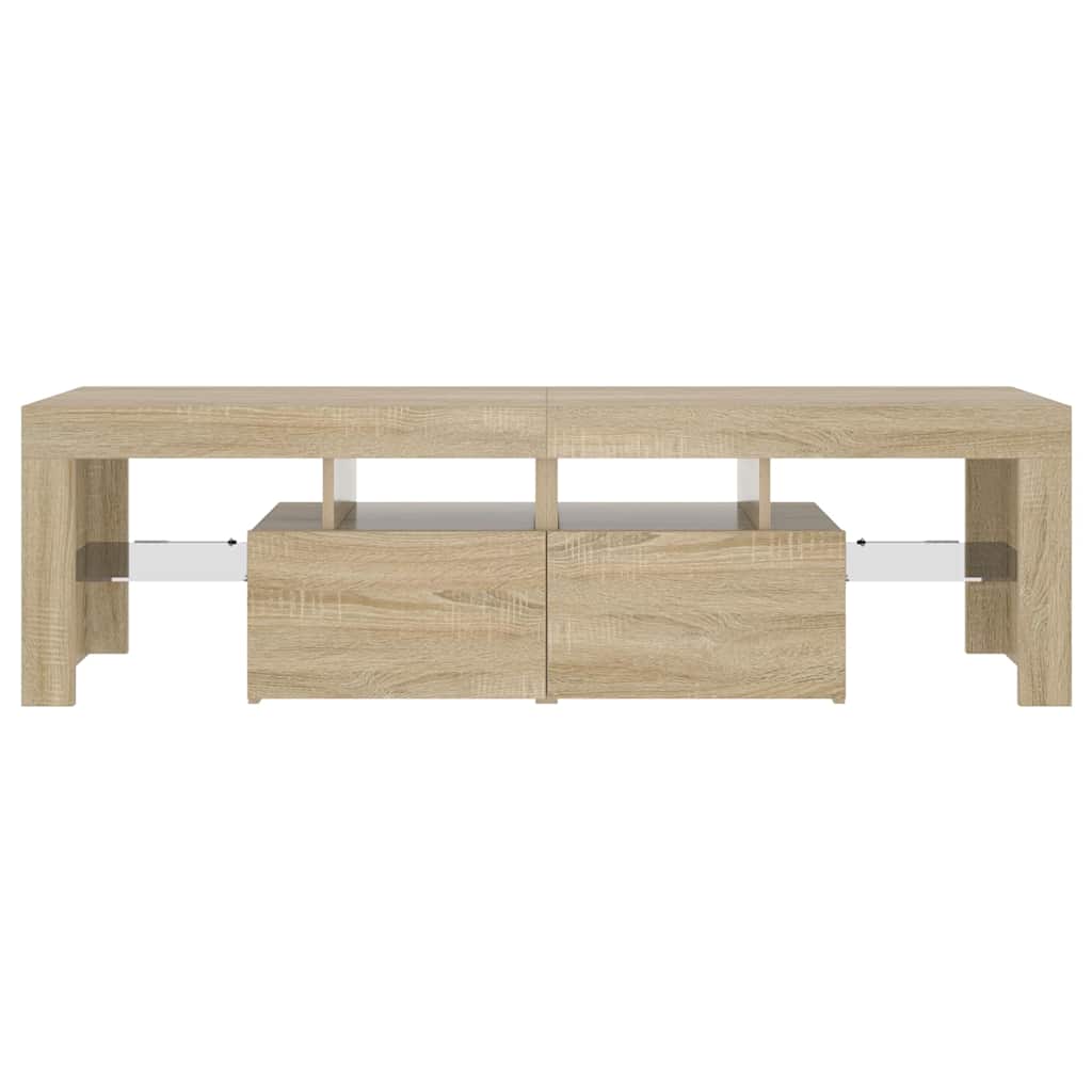 vidaXL Szafka TV z oświetleniem LED, dąb sonoma, 140x36,5x40 cm