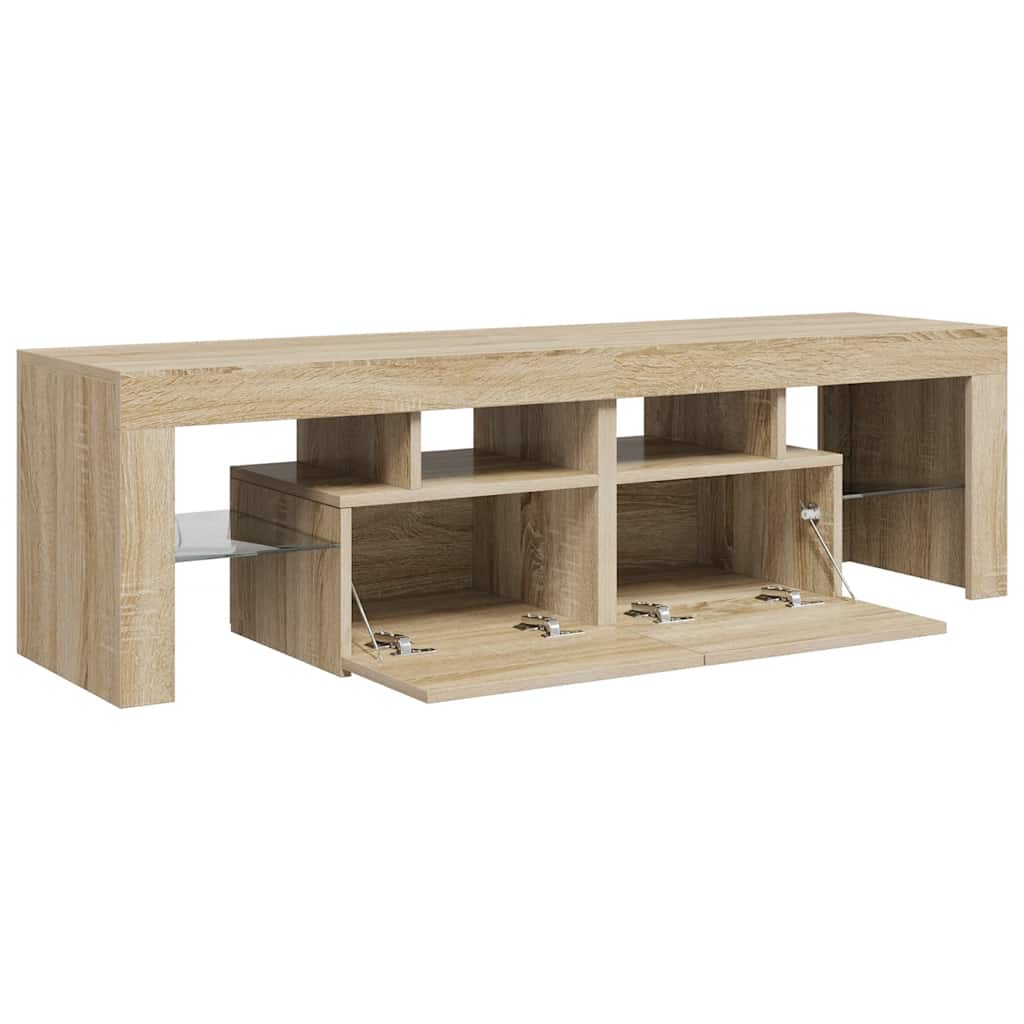 vidaXL Szafka TV z oświetleniem LED, dąb sonoma, 140x36,5x40 cm