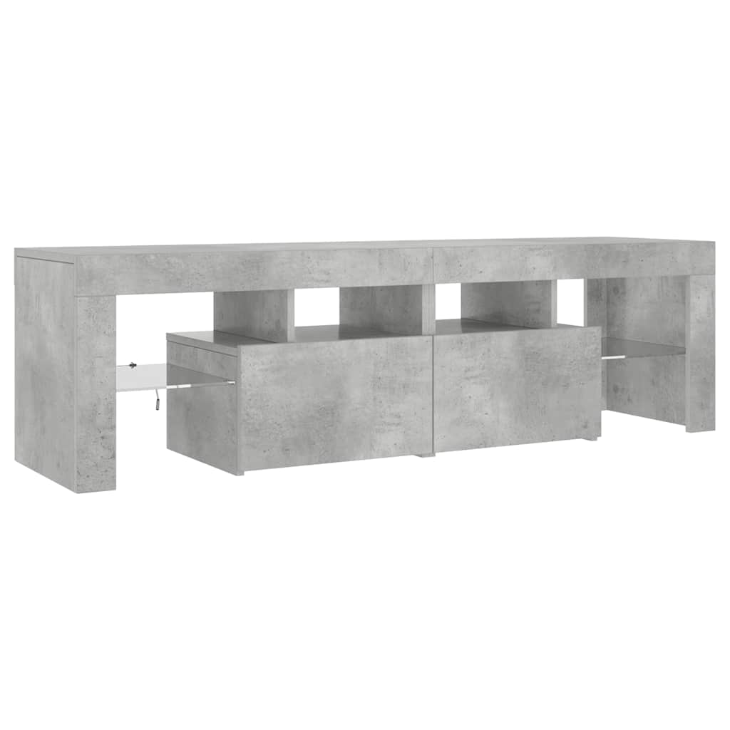 vidaXL Szafka pod TV z oświetleniem LED, szarość betonu 140x36,5x40 cm