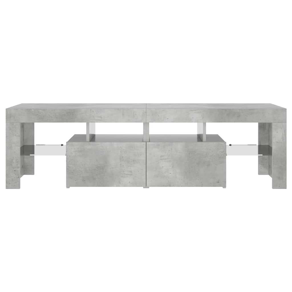 vidaXL Szafka pod TV z oświetleniem LED, szarość betonu 140x36,5x40 cm