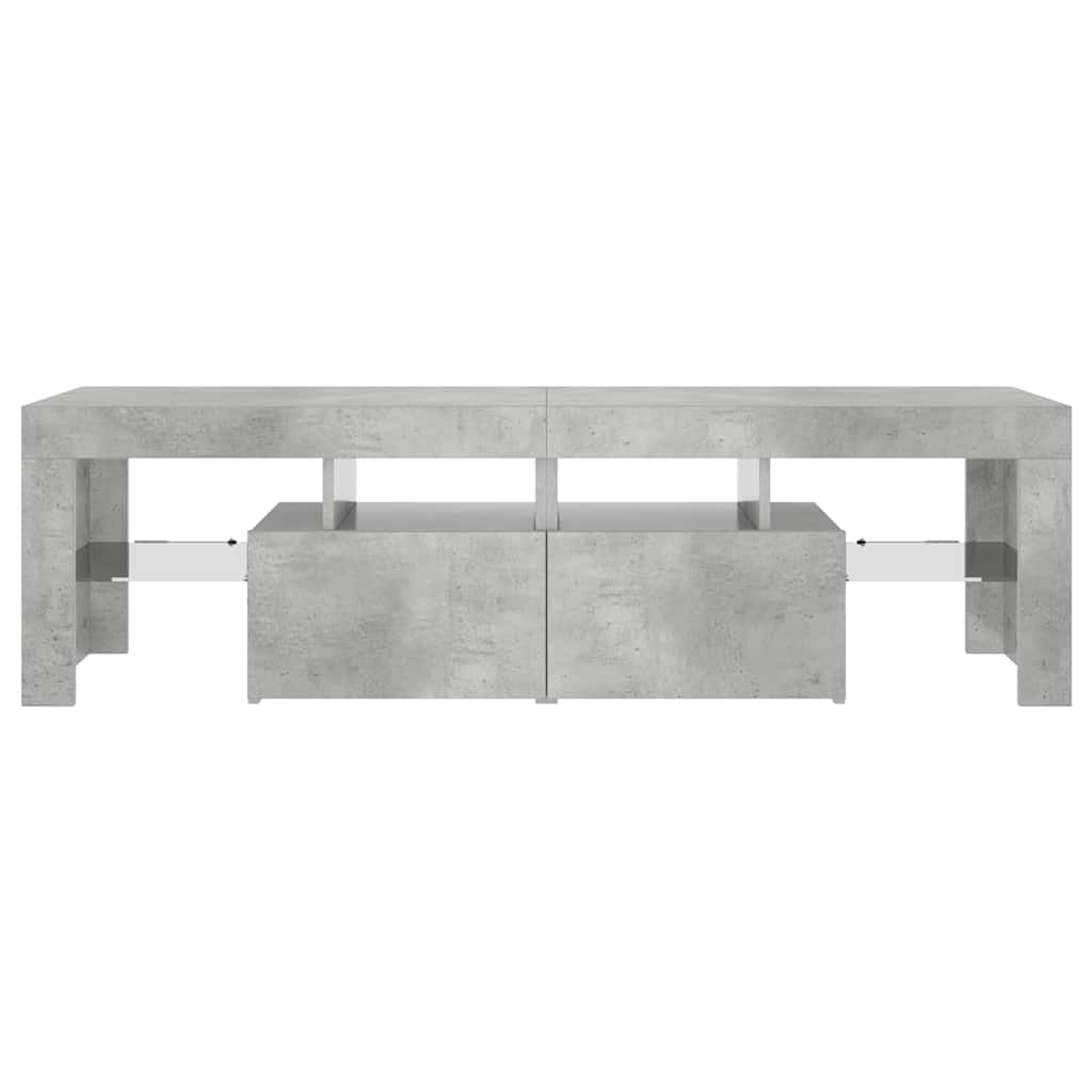 vidaXL Szafka pod TV z oświetleniem LED, szarość betonu 140x36,5x40 cm
