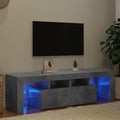 vidaXL Szafka pod TV z oświetleniem LED, szarość betonu 140x36,5x40 cm