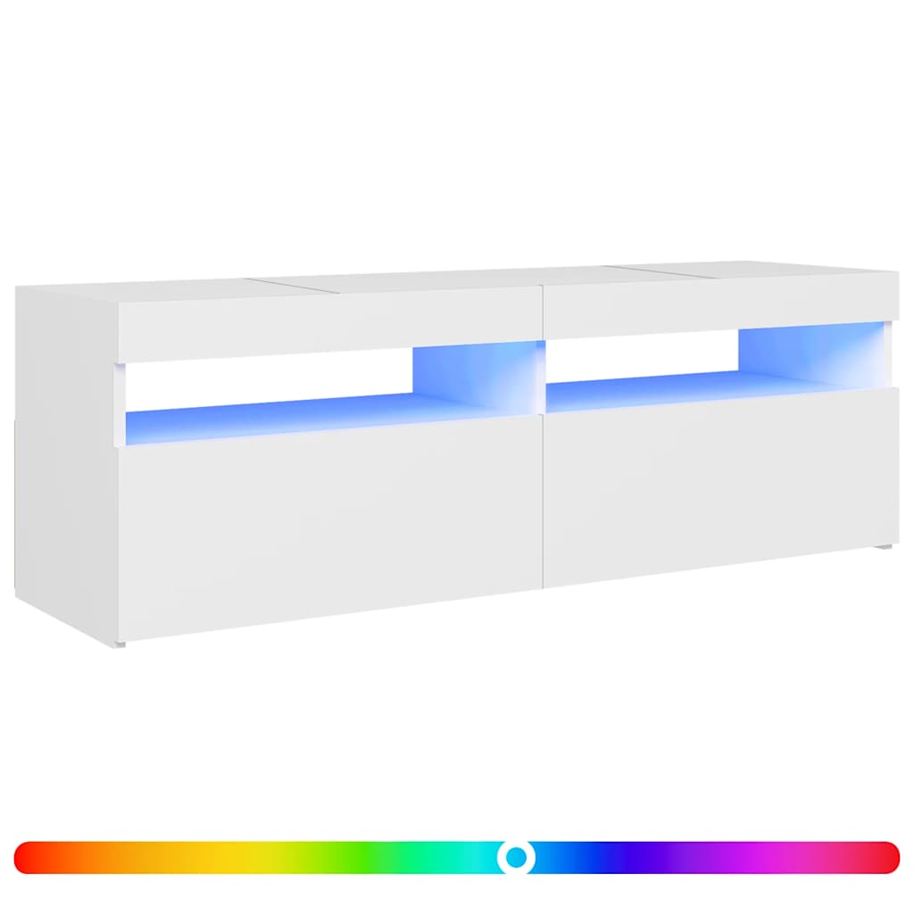 vidaXL Szafka pod TV z oświetleniem LED, biała, 120x35x40 cm