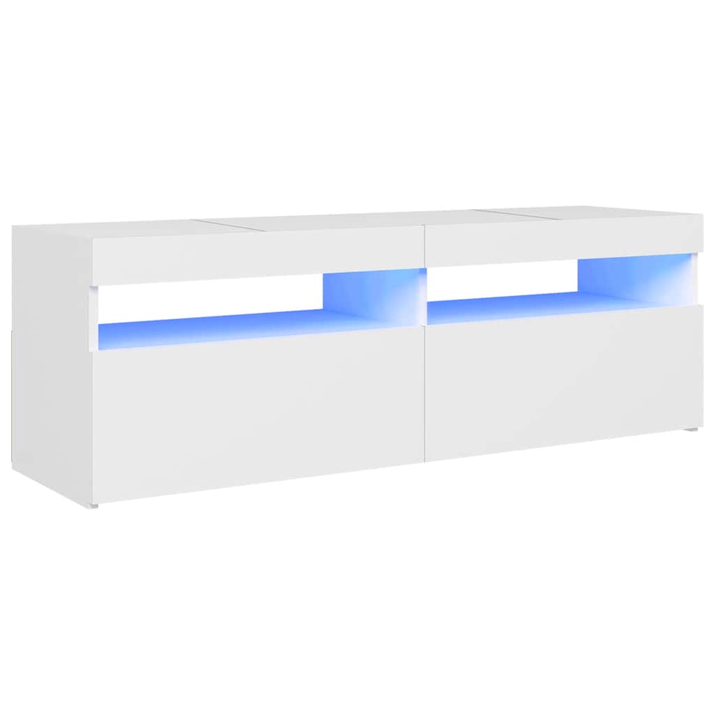 vidaXL Szafka pod TV z oświetleniem LED, biała, 120x35x40 cm