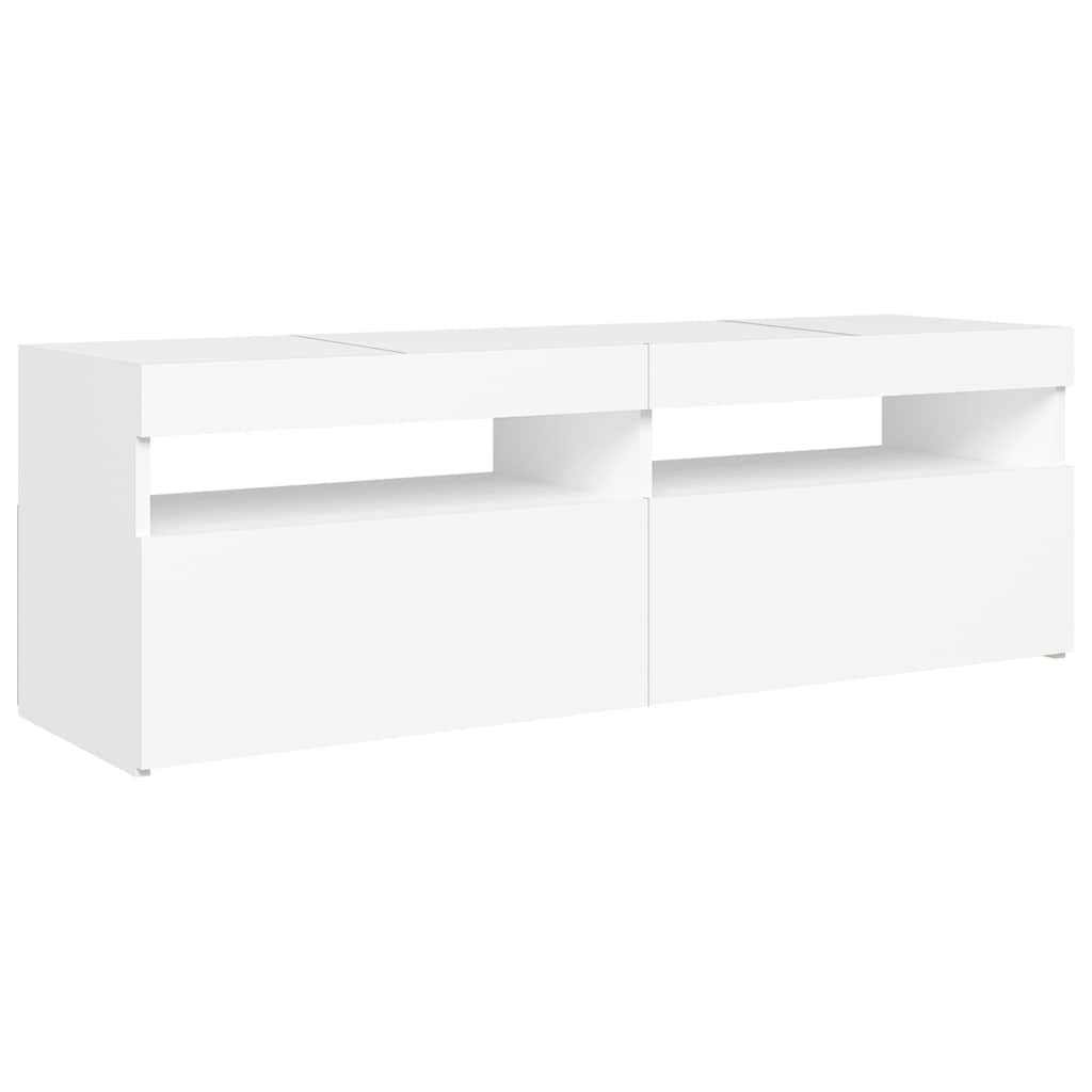 vidaXL Szafka pod TV z oświetleniem LED, biała, 120x35x40 cm