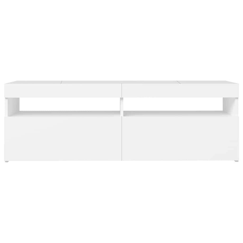 vidaXL Szafka pod TV z oświetleniem LED, biała, 120x35x40 cm
