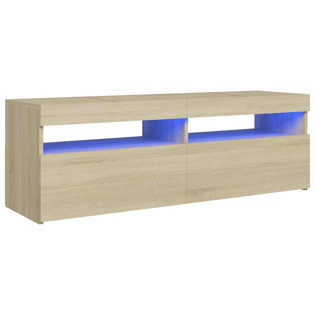 vidaXL Szafka pod TV z oświetleniem LED, dąb sonoma, 120x35x40 cm