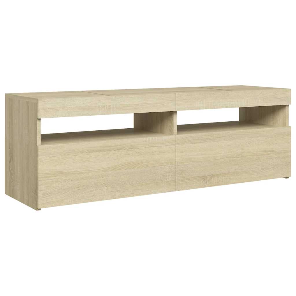 vidaXL Szafka pod TV z oświetleniem LED, dąb sonoma, 120x35x40 cm