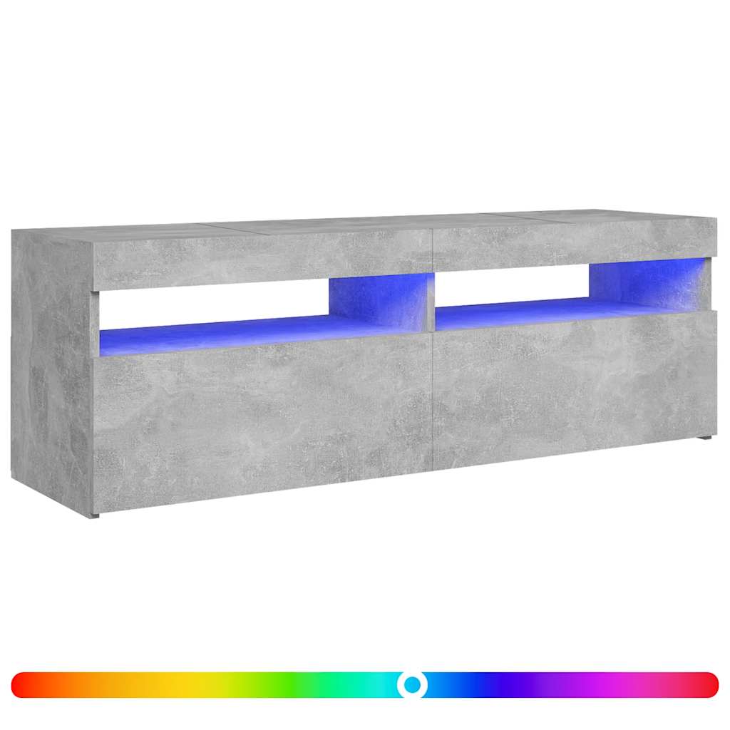 vidaXL Szafka pod TV z oświetleniem LED, szarość betonu, 120x35x40 cm
