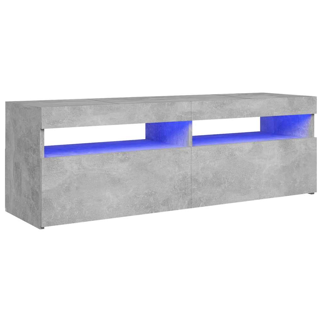 vidaXL Szafka pod TV z oświetleniem LED, szarość betonu, 120x35x40 cm