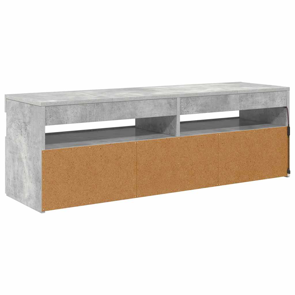 vidaXL Szafka pod TV z oświetleniem LED, szarość betonu, 120x35x40 cm