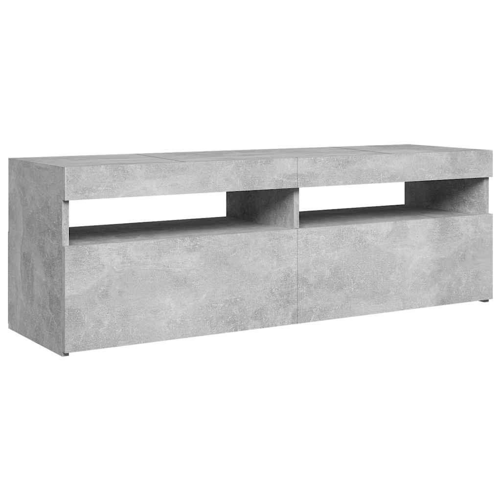 vidaXL Szafka pod TV z oświetleniem LED, szarość betonu, 120x35x40 cm