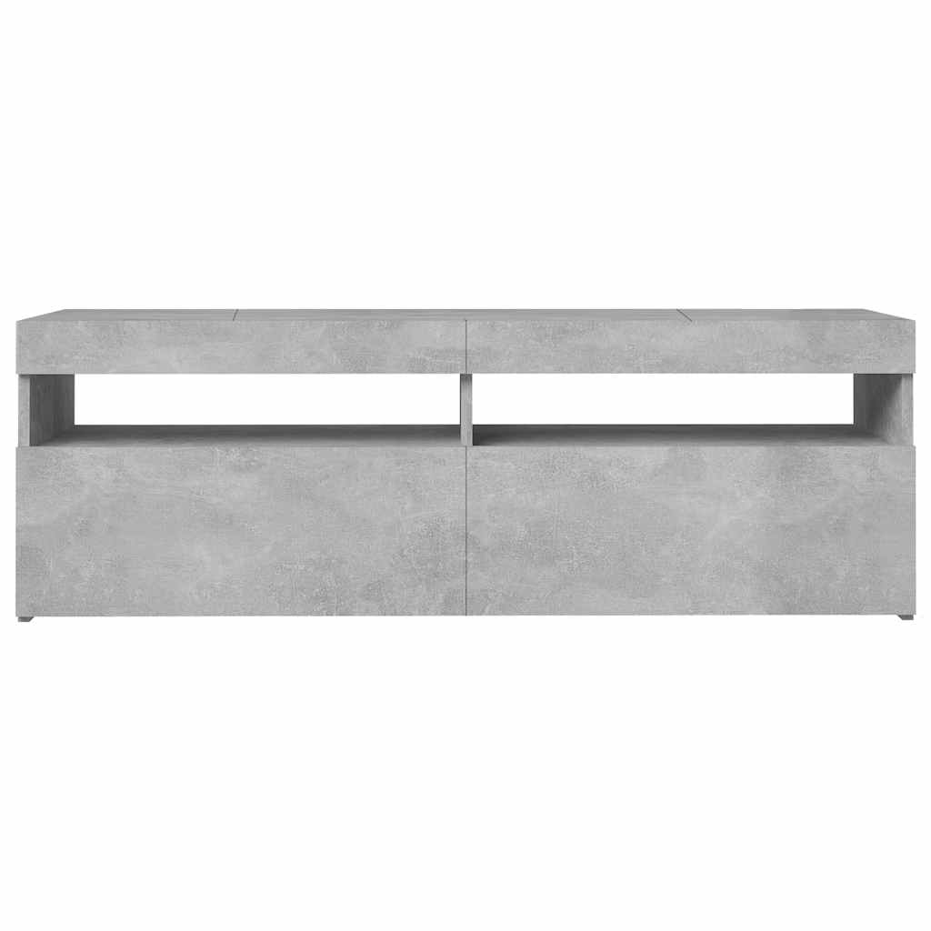 vidaXL Szafka pod TV z oświetleniem LED, szarość betonu, 120x35x40 cm