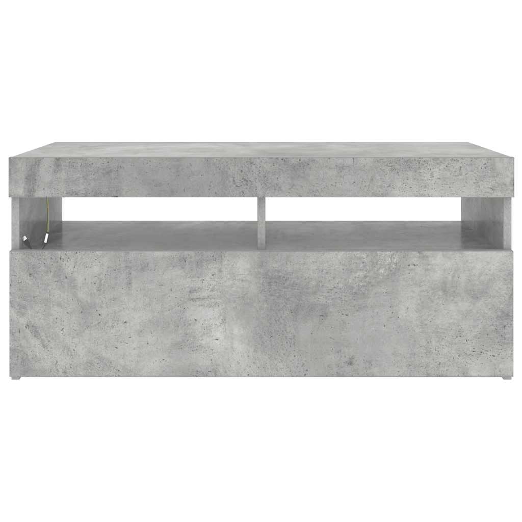 vidaXL Szafka pod TV z oświetleniem LED, szarość betonu, 90x35x40 cm