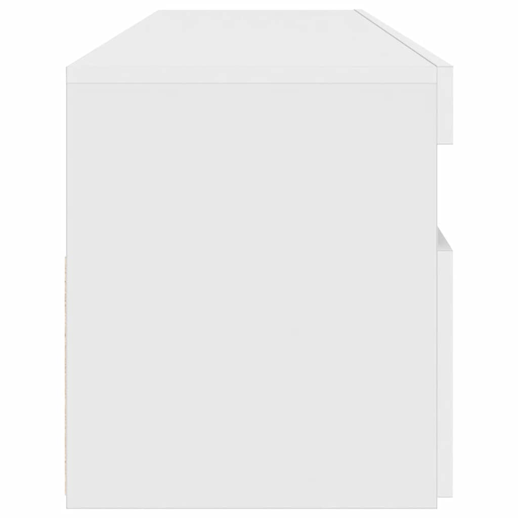 vidaXL Szafka TV z oświetleniem LED, wysoki połysk, biała, 90x35x40 cm